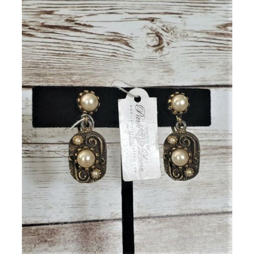 Vintage Clip On Earrings - Jewels By Park Lane Ornate Dangle